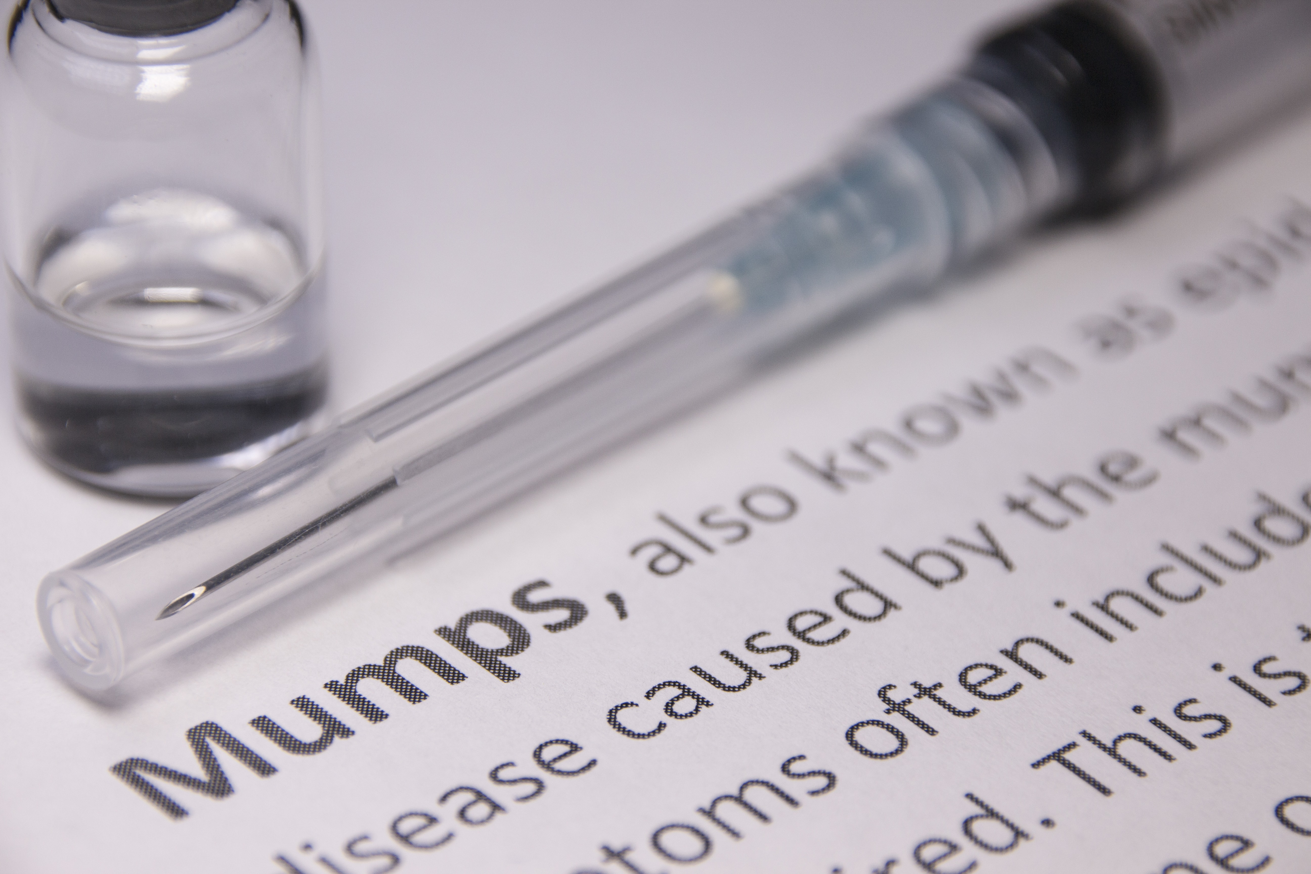 MMR vaccination on medical journal article about mumps